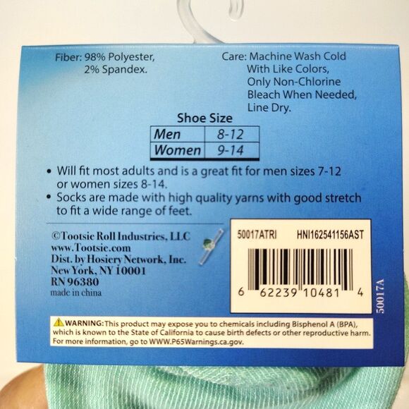 Dubble Bubble 5 pair (3 Crew/2 Ankle) Gum Novelty Men Adult Size 6-12 Socks NWT - Picture 3 of 6